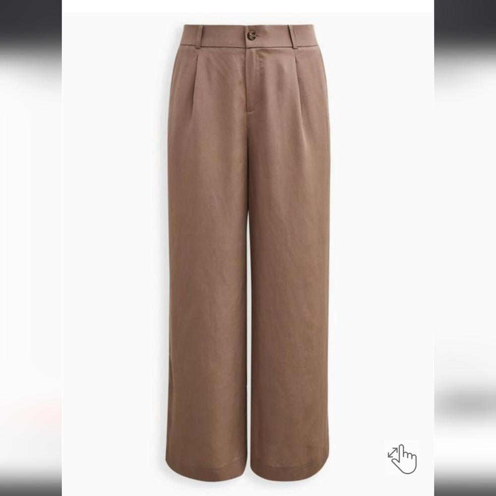 Torrid Wide Leg Studio Linen High-Rise Pant 22 Tall